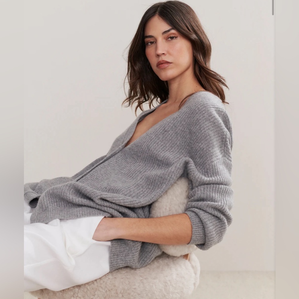 NWT Jenni Kayne Cashmere Cocoon Sweater in Heather Grey, XS